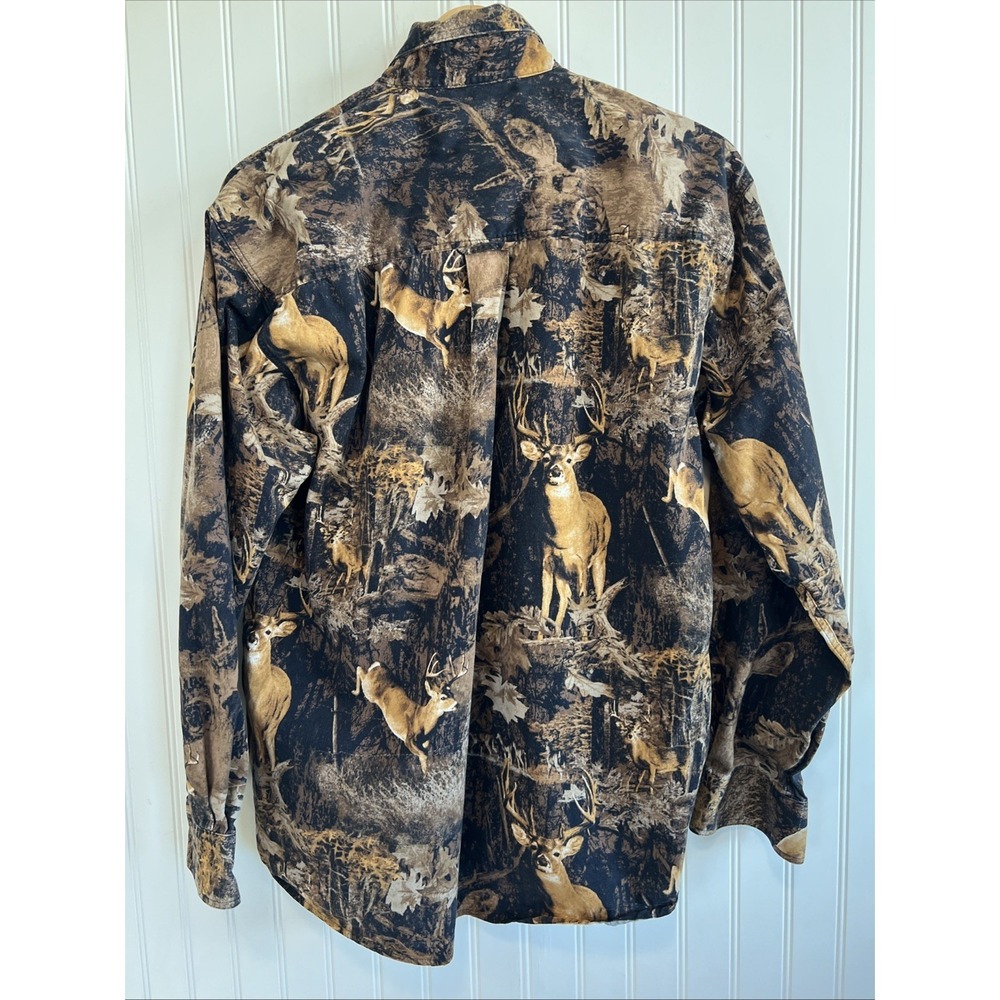 North River Outfitters Mens Button Down Shirt Deer Hunting Long Sleeve Medium - Picture 4 of 10